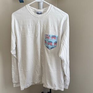 Fraternity Collection Republican White Long Sleeve Shirt with GOP Pocket